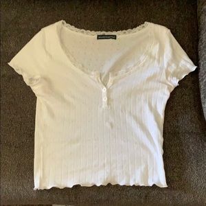 Brandy Melville White Baby Tee
